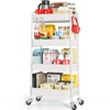 TOOLF 4-Tier Metal Rolling Cart with Wheels, Storage Utility Organizer