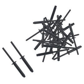 FDXGYH 50 Pcs 3/16 x 1 Inch (4.8x25mm) Rivet Grip Stainless Steel Solid Blind Rivet Pop Rivets [Black]