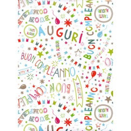 ARKRAFT 18-9323 Gift Wrapping Paper Set of 3 XXL Format 90 x 65 cm Plastic-Free Packaging FSC Paper Happy Birthday Design