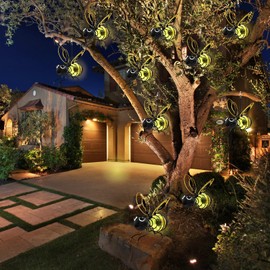 Evolux Solar Outdoor Bee Lights for Garden - Hanging Bee Lights Statues for Lawn, Patio, Balcony, Yard Ornament Cut Housewarming Gifts(10 pcs)