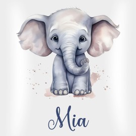 Cushion 40 x 40 cm Decorative Cushion – Zoo Animals – Elephant Pachyderm Grey Giant Proboscis – 40 x 40 cm – White – Elephant Gifts Sofa Cushion Elephant Motif Elephant and Name