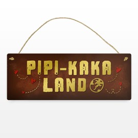 Toiletten Metal Sign with Toilet Motif and Saying "Pipi-Kaka-Land"