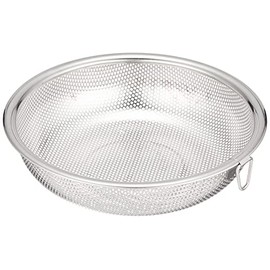 Pearl Metal HB-4115 Shallow Shaped Punching Colander, 7.1 inches (18 cm), Stainless Steel, At Aqua, Silver