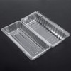 Recipiente para alimentos con bisagras cuadradas de plástico transparente, 25