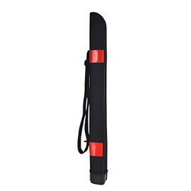 Copechilla Rod pockets with shoulder strap side zip, soft shell curling with plastic base, Black with Red-1