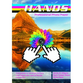 50 Sheets A3 Hands Professional 260gsm Resin Coated Gloss Photo Paper