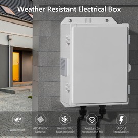 Namunanee Outdoor Electrical Junction Box, ABS Water Resistant Enclosure with Internal Mounting Panel & Hinged Cover (13" H* 9.2" L* 5.6" W)
