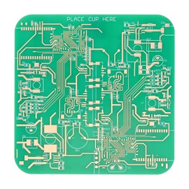 PATIKIL 1pcs Coasters, PCB Coasters Circuit Board Coasters FR-4 Drink Bar Coasters for Drinks Coffee Table Bar Gifts Boy-friend Men, Green