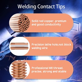 KLYNGTSK Pack of 30 copper power nozzles, welding contact tips, welding contact tips, 0.8 mm, welding nozzles, welding torch, contact tube for 15AK torch, gun welding machine, MIG/MAG welding torch