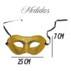12 Antifaz Diamantina Negro Oro Plata Color Carnaval