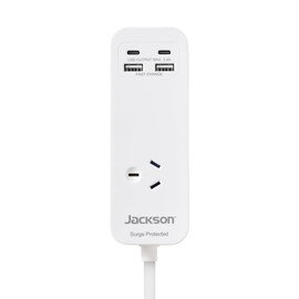 Jackson USB-A & USB-C Portable Powerboard, White