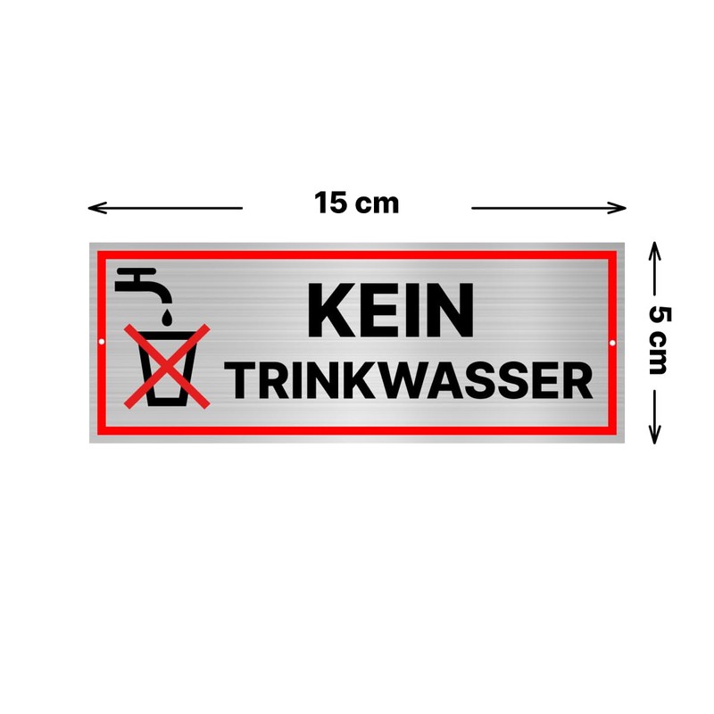 Sign No Drinking Water 15 x 5 cm Weatherproof Aluminium