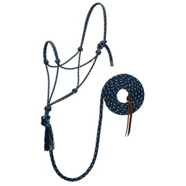 Weaver Leather Silvertip No.95 Halter w/12ft Lead Navy/Silver