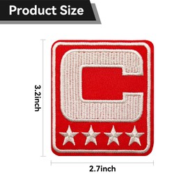 Jefuzh Captain Patches for Jerseys, Iron-On/Sew-On Captains Patches for Clothes, Hats, Jeans, Skirts, T-Shirts, Backpacks, Etc(Style2)