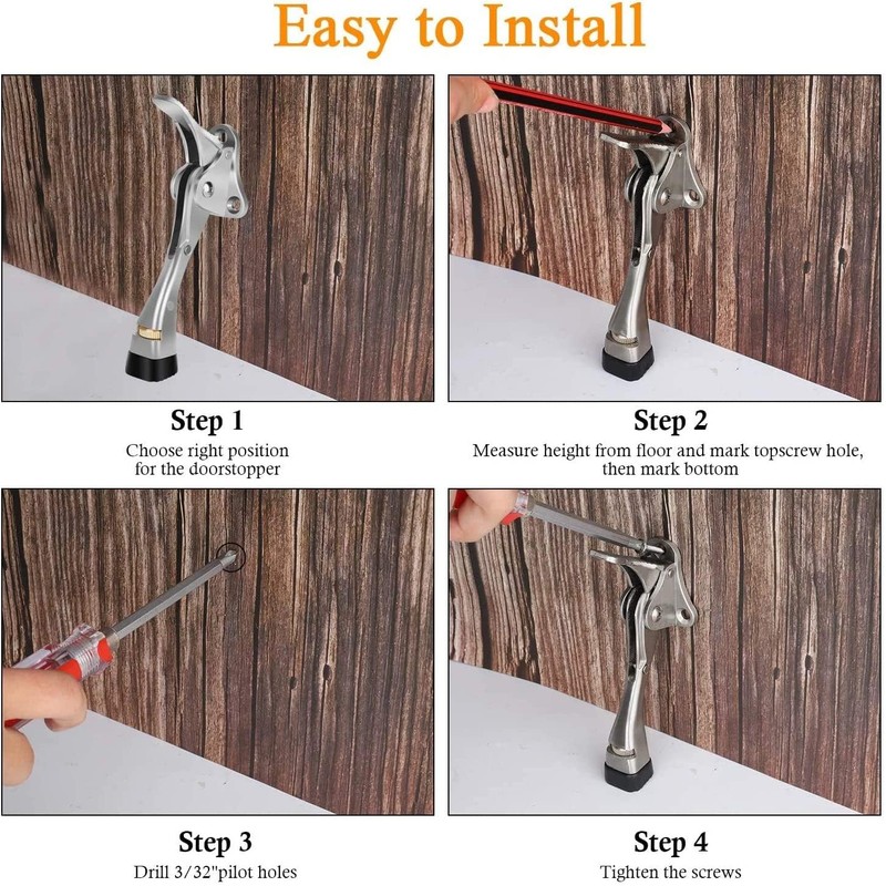 Gotega Door Stopper, 1/2/4 Packs Kickdown Door Stop with One