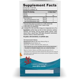 Nordic Naturals Ultimate Omega Junior - Support for a Healthy Heart, Brain and Mood in Developing Children, 90 Strawberry Soft Gels