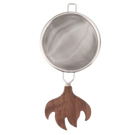 Tea Strainer with Handle Easy To Clean Large Capacity Stainless Steel Kung Fu Tea Filter Tea Accessories Silver Walnut