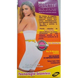 Faja Body Boxer con Banda Modelo. 1300 Prenda Reductiva Puente Fijo (Blanco, Chica)