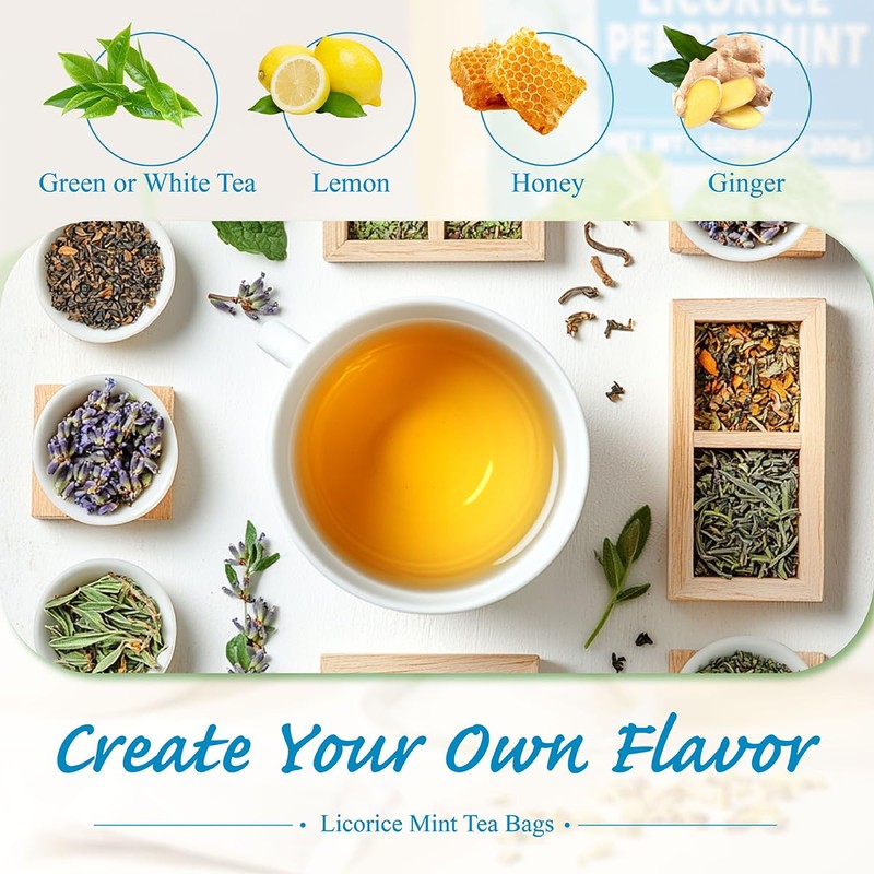 WEETEE Liquorice Mint Tea Bags, Pack of 100 Licorice Peppermint