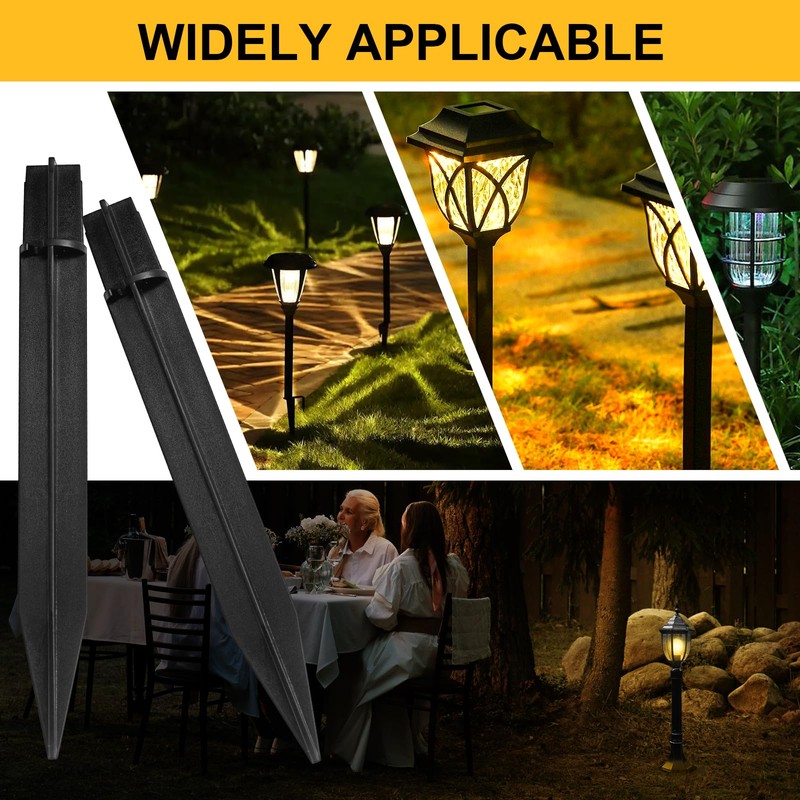 Litoexpe 6 Pcs 8.27 Inch Reinforced Ground Spikes, Solar Lights