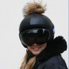 COOLCASC EXCLUSIVE black/brown fur Pom Pom Multisport helmet cover