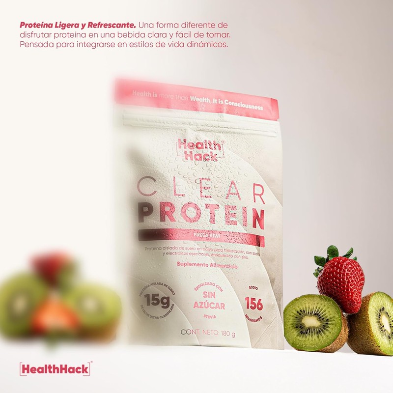 Health Hack Clear Whey Protein Water Powder with Electrolytes –