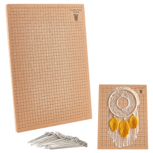 PH PandaHall 12x16in Macrame Board, Crochet Blocking Board with 50pcs