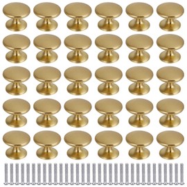 BIGLUFU Brass Cabinet Knobs, 30 Pack, 1 Inch, Gold: Dresser, Kitchen, Drawer Pulls