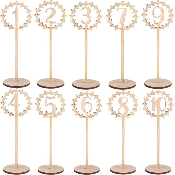 VIEVRE Wooden Table Numbers, 1-10 Table Numbers, Wedding, Table Numbers,