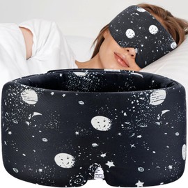 LC-dolida Ice Silk Sleep Mask with Adjustable Headband, Designed for Total Darkness and All-Night Sleep. Soft Breathable Sleep Mask for Women and Men, Ideal Gift for Restful Sleep