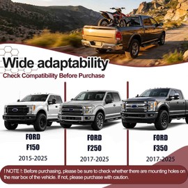 Truck Bed Top Side Retractable D-Ring Ez Tie Down Anchors Compatible with 2015-2025 Ford F-150/2017-2025 Ford F-250 F350 Super Duty&Ford Raptor (4pcs).