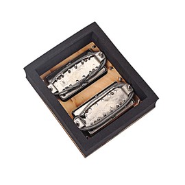 Kisangel 2pcs Set Humbucker Pickup Set for Electric Guitar Black Bridge Neck Pickups with Screws Wax Potted for Noise Suppression Excellent Workmanship Warm Traditional Tone
