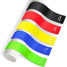 Colorful Resistance Bands, Exercise Workout Bands for Women and Men, 5 Set of Stretch Bands for Booty Legs, Pilates Flexbands