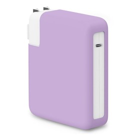 LCMOCICO - Funda de adaptador de corriente para MacBook Pro de 16 pulgadas 2023 M2 A2780, funda de silicona suave de 140 W para Mac Pro 16 A2485 2021 2022 M1 Pro/Max con Touch ID, rosa y morado