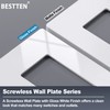 BESTTEN 5 Pack Screwless Decorator Wall Plate, 2 Gang Decorative