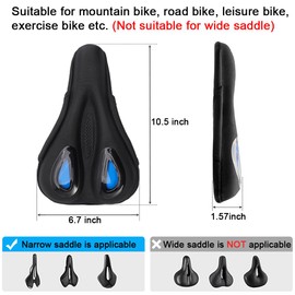 LESOVI Bike Seat Cover Bike Cushion for Men Women Comfortable Gel Padded Bicycle Seat Cushion Compatible with Peloton, Outdoor & Indoor (Blue)
