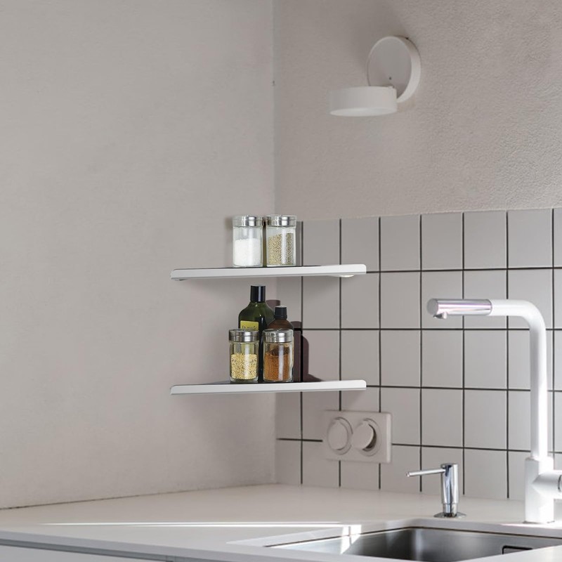 Skelang 304 Stainless Steel Corner Shelf, Triangle Shower Caddy, Floating