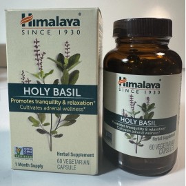 Himalaya Holy Basil 60 Vegetarian Capsules Gluten-Free, GMP Quality Assured