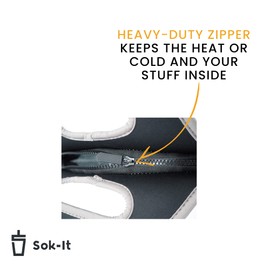 Sok It Lunch Tote Zippered Bag Insulated Neoprene Caddy (Anthracite, Neoprene Lunch Tote)