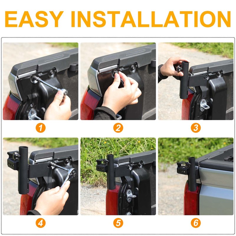 Car Trunk Tailgate Flag Pole Holder and Antenna Mount Bracket