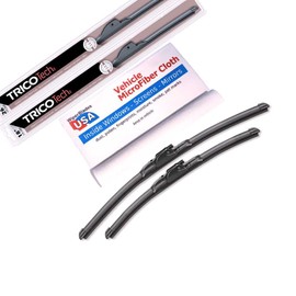 Beam Wiper Blades for 2019 Maserati Levante Set Trico Tech Beam Blades Wipers Set Bundled with MicroFiber Interior Car Cloth