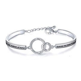 Zuo Bao Wedding Jewelry Maid of Honor Gift Today My Maid of Honor Forever My Best Friend Sister Bracelet Wedding Proposal Gift for Bridesmaid Flower Girl (matron of honor S)