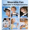 Blissfuhue Portable Clip on Fan, 3-in-1 Hands Free Mini Hat