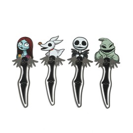 The Nightmare Before Christmas Metal Bookmark Set, Unique Movie Figure Book Clips, Gifts for Movie Fans and Book Lovers (4pcs Metal Bookmark)