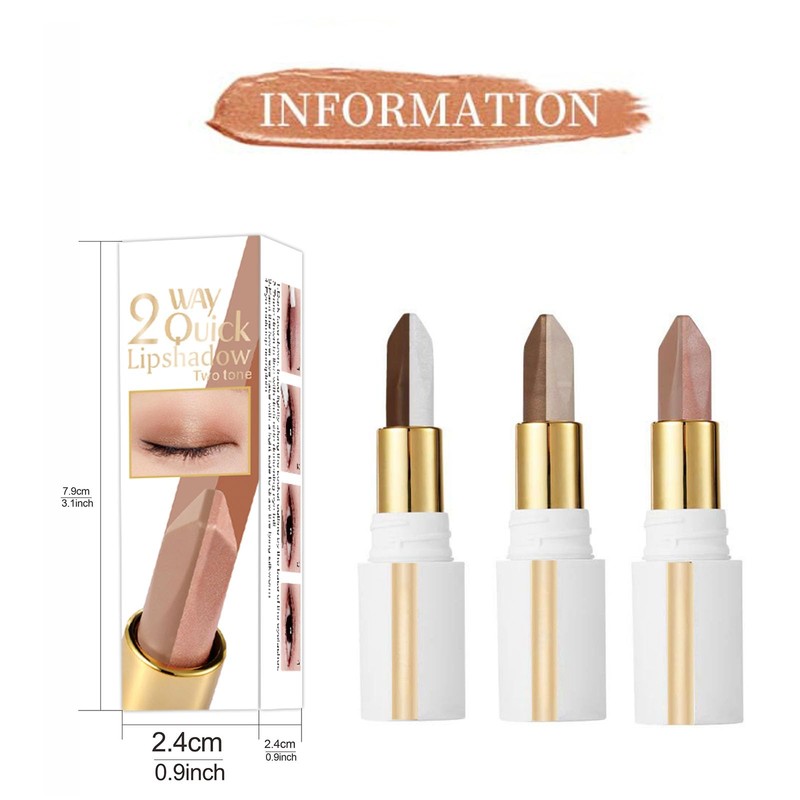 Eye Shadow Stick 2 Pieces Glitter Eyeshadow Stick, Double Colour
