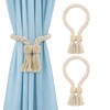 CHAOTEMAI 2 PCS Magnetic Curtain Tie Backs, Linen Fabrics Tie