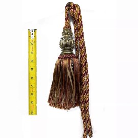 BDD Single Drapery Tassel Tieback ( Pair) -Red & Orange- CRV- Small