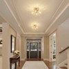 Modern Small Crystal Ceiling Light Fixture, 4-Light Gold Crystal Sputnik