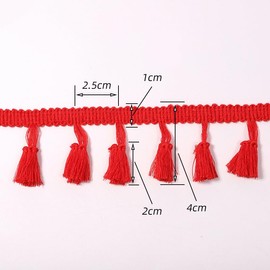 Anevous 10 Yards Tassel Lace Ribbon 4 cm Tassel Trim Ribbon for Sewing Lace Trim Tassel Ribbon Fringe Trim for DIY Clothing, Curtain Tablecloth Decorating, Light Blue