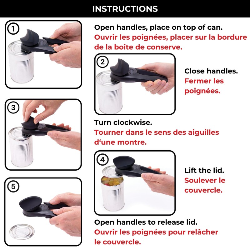 Starfrit MightiCan Can Opener - Safe - Holds Lid and
